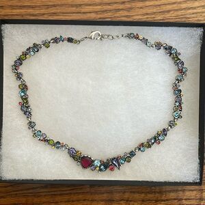 Multicolored Handcrafted Glass and Semi-Precious Stones Necklace